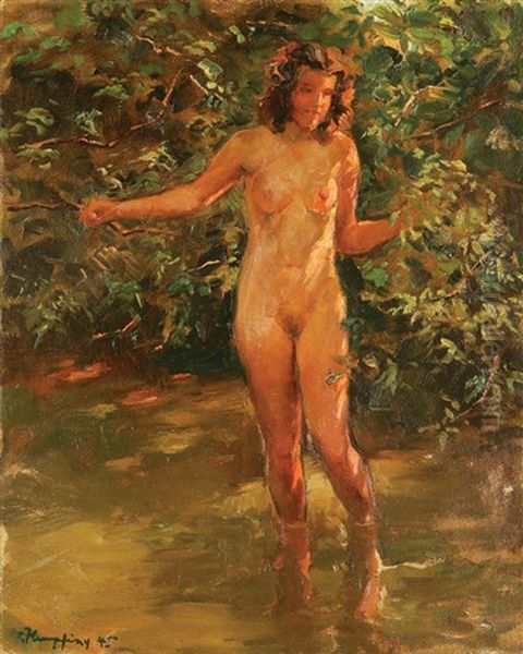 In Stream Oil Painting by Wilhelm Hempfing