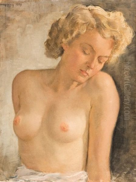 The Nude Oil Painting by Wilhelm Hempfing