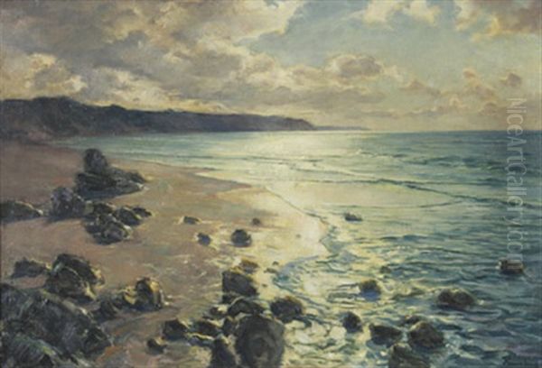 Kustenbucht Im Gegenlicht Oil Painting by Wilhelm Hempfing