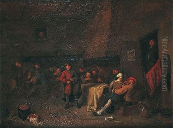 Scene D'interieur De Taverne Avec Un Joueur De Cornemuse by Egbert van Hemskerck the Elder