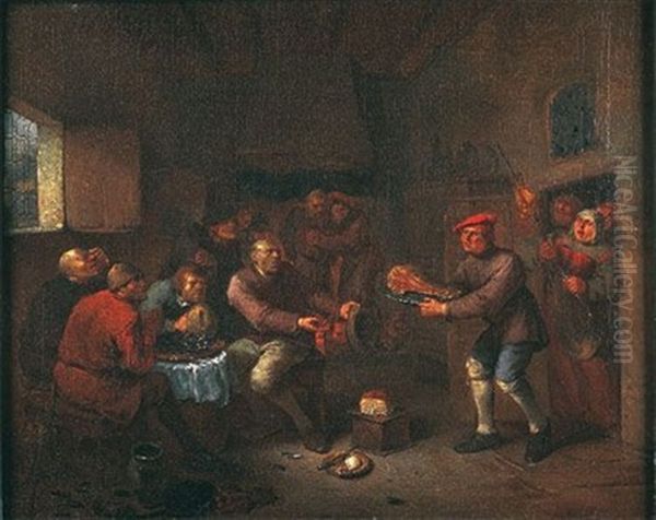 Scene D'interieur De Taverne Oil Painting by Egbert van Hemskerck the Elder