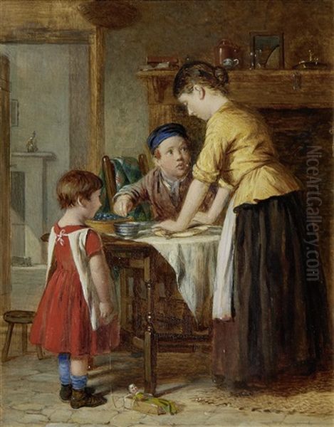 A Finger In The Pie (+ Bob-cherry; Pair) Oil Painting by William Hemsley