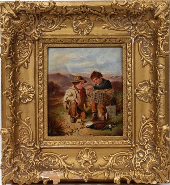 Children With Game Trophies Oil Painting by William Hemsley