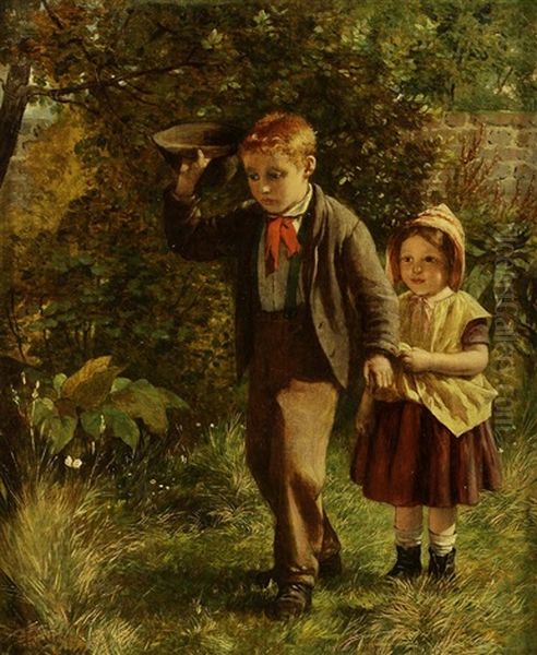 The Butterfly Catchers Oil Painting by William Hemsley