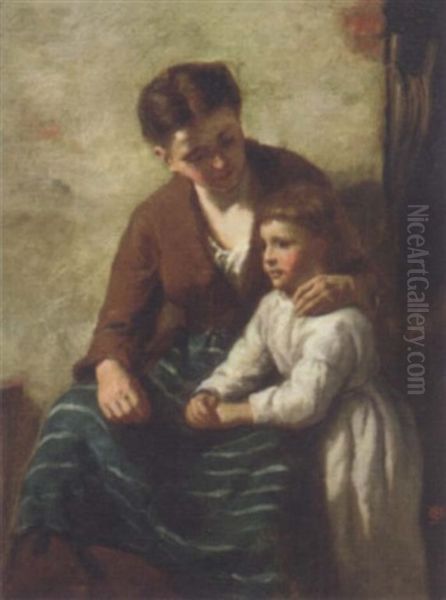 Mother And Child Oil Painting by William Hemsley