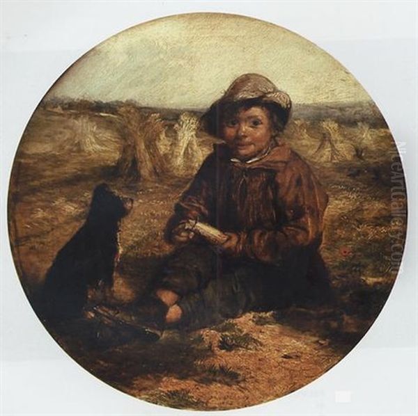 Nino Y Perro En El Campo Oil Painting by William Hemsley