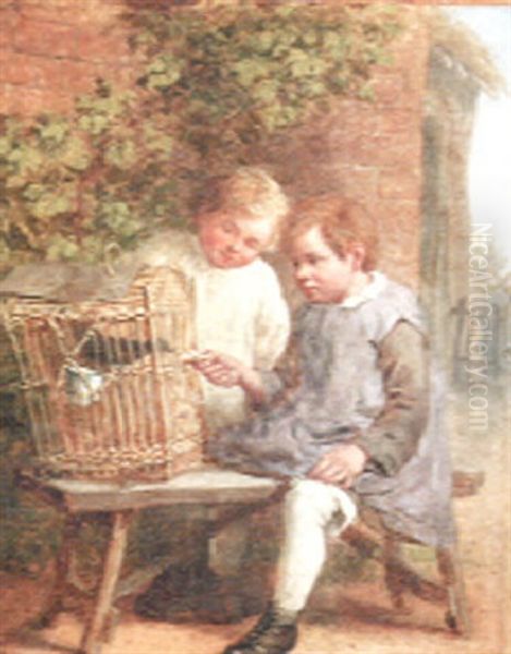 The Pet Bird Oil Painting by William Hemsley