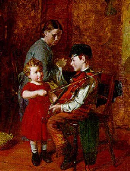 The Violin Lesson Oil Painting by William Hemsley