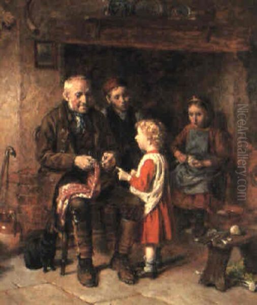 The Cut Finger Oil Painting by William Hemsley