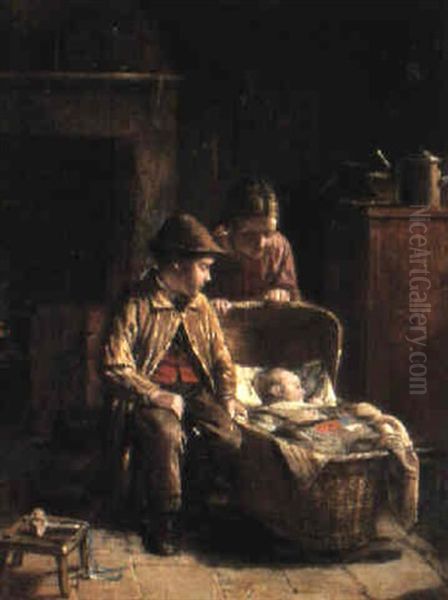 Left In Charge Oil Painting by William Hemsley