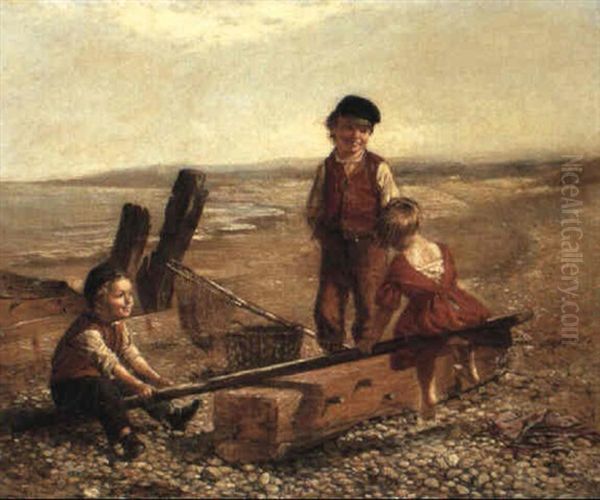 The See-saw On The Sea-shore Oil Painting by William Hemsley