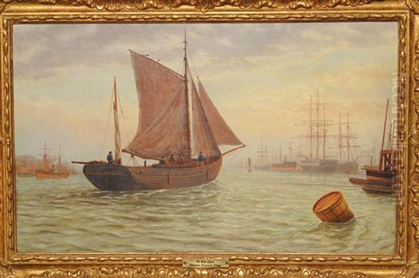 On The Tyne Oil Painting by Bernard Benedict Hemy