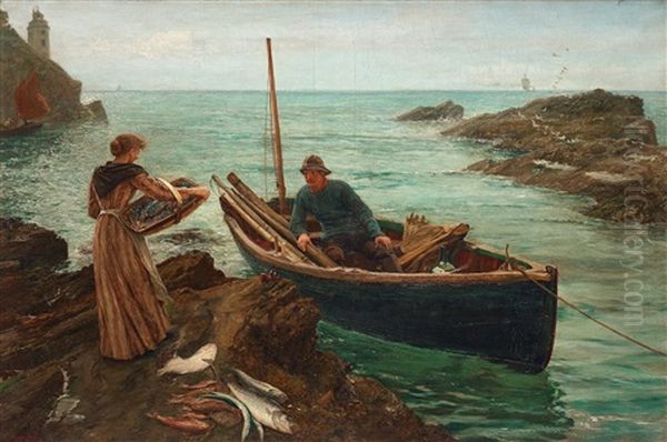 The Fisherman's Sweetheart Oil Painting by Charles Napier Hemy