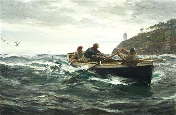 The Lighthouse Oil Painting by Charles Napier Hemy