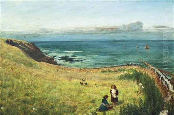 The Meadow By The Sea Oil Painting by Charles Napier Hemy