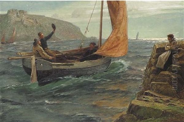 Off For The Night Oil Painting by Charles Napier Hemy