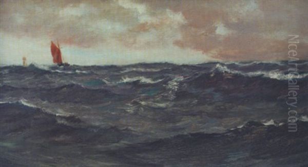 Clearing... Oil Painting by Charles Napier Hemy