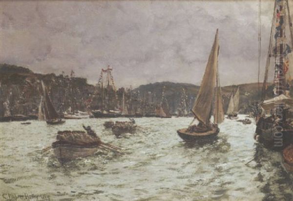 Falmouth Regata Oil Painting by Charles Napier Hemy