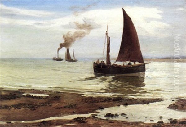 The Harbour Mouth Oil Painting by Charles Napier Hemy