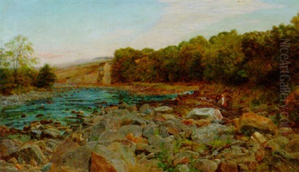 Wall Mill, North Tyne Oil Painting by Charles Napier Hemy