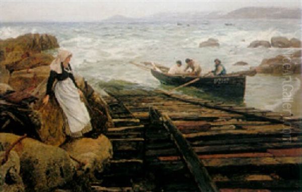 Sennen Cove, Cornwall Oil Painting by Charles Napier Hemy