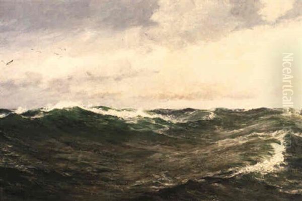 A Waste Of Waters Oil Painting by Charles Napier Hemy