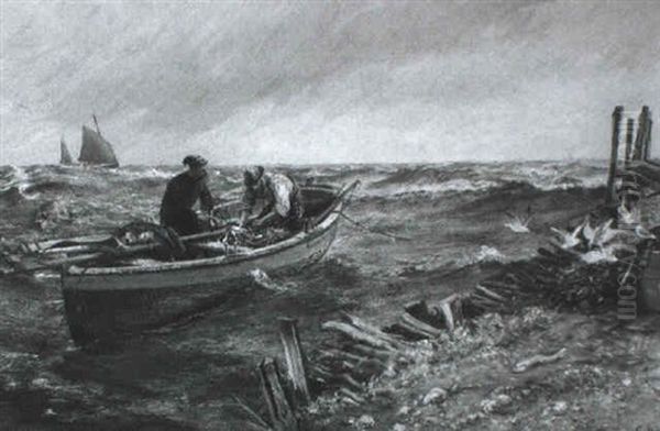 Counting The Catch Oil Painting by Charles Napier Hemy