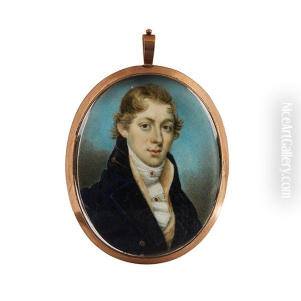 Portrait Miniature Of A Gentleman Oil Painting by Charles Henard