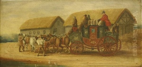 The Brighton To London Coach Oil Painting by Charles Cooper Henderson