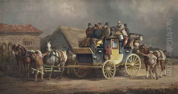 The Worcester To London Coach Oil Painting by Charles Cooper Henderson