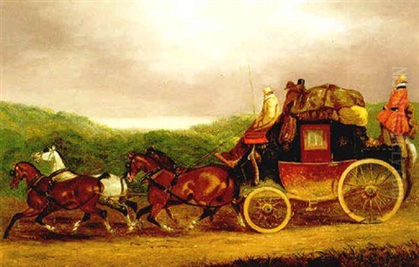 The Edinburgh To London Royal Mail Coach Oil Painting by Charles Cooper Henderson