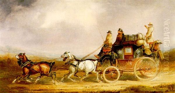 The Edinburgh To London Royal Mail Coach Oil Painting by Charles Cooper Henderson