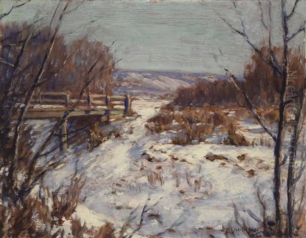 Creek In Winter - Near Fort Qu'appelle by James Henderson