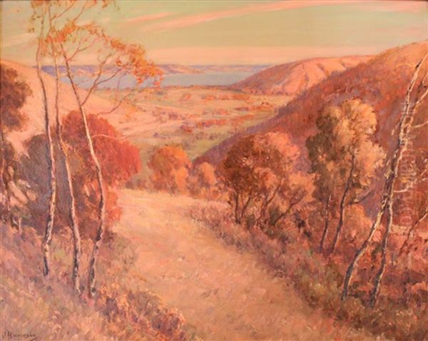 Sunset Glow-fort Qu'appelle, Sask. Oil Painting by James Henderson