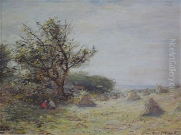 The Shade In The Hayfield Oil Painting by John Henderson