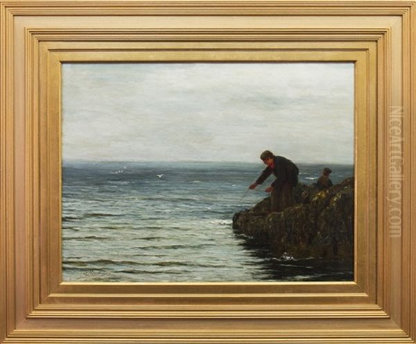 Boy Fishing Oil Painting by Joseph Henderson