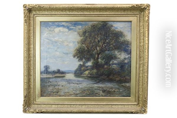 Wooded River Landscape Oil Painting by Joseph Henderson