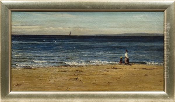 A Stroll Along The Beach Oil Painting by Joseph Henderson