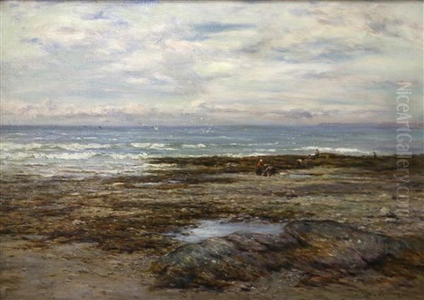 A Seascape With Figures On The Shore Oil Painting by Joseph Henderson