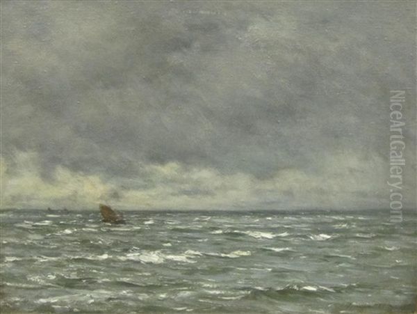 A Fishing Smack On The Open Sea Oil Painting by Joseph Henderson