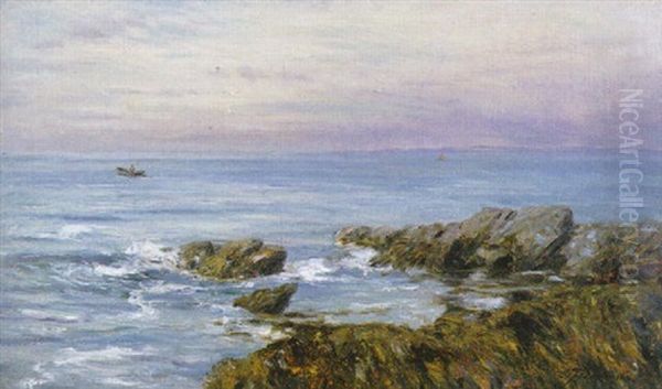 A Rocky Corner, Ballantrae, Ayrshire Oil Painting by Joseph Henderson