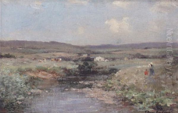 Landscape In Summer Oil Painting by Joseph Morris Henderson