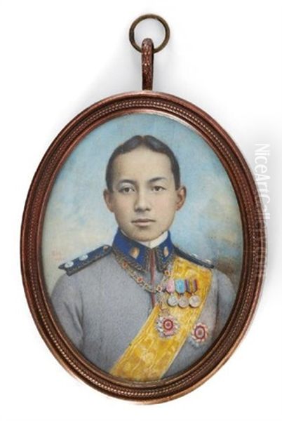 Portrait En Buste Du Jeune Prajadhipok Oil Painting by Robert Henderson