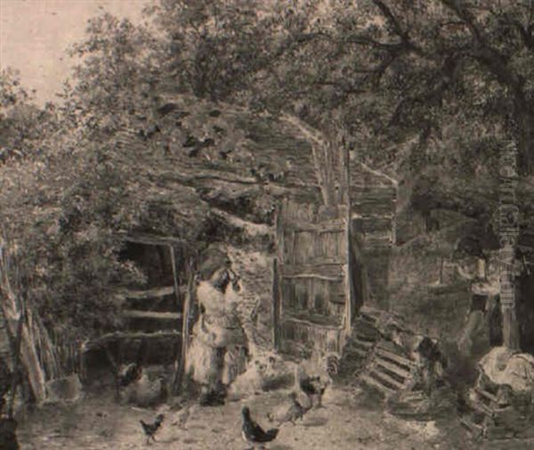 Mother And Daughter In A Smallholding by W.S.P. Henderson