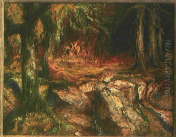 Die Waldwehen Oil Painting by Hermann Hendrich