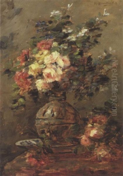 Flower Still Life Oil Painting by Michel Hendrickx