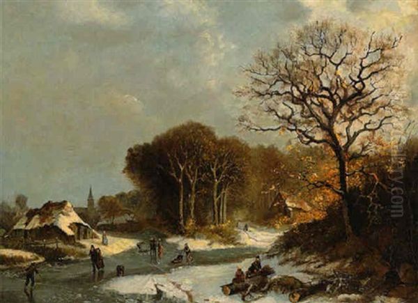 Dorf Am Winterwald by Frederik Hendrik Hendriks