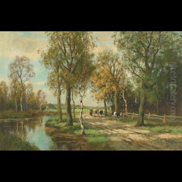 Autumn At Laren Oil Painting by Willem Hendriks