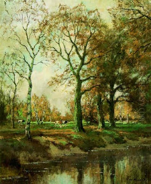 Reflections At Laren Oil Painting by Willem Hendriks