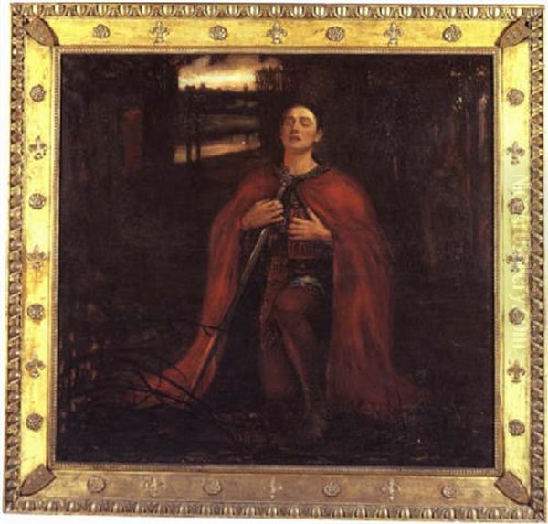 Henry V At The Dawn Of Agincourt Oil Painting by George E. Hendry